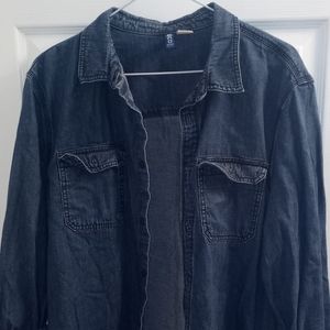 H&M *Discontinued* Dark Blue Denim Button Shirt